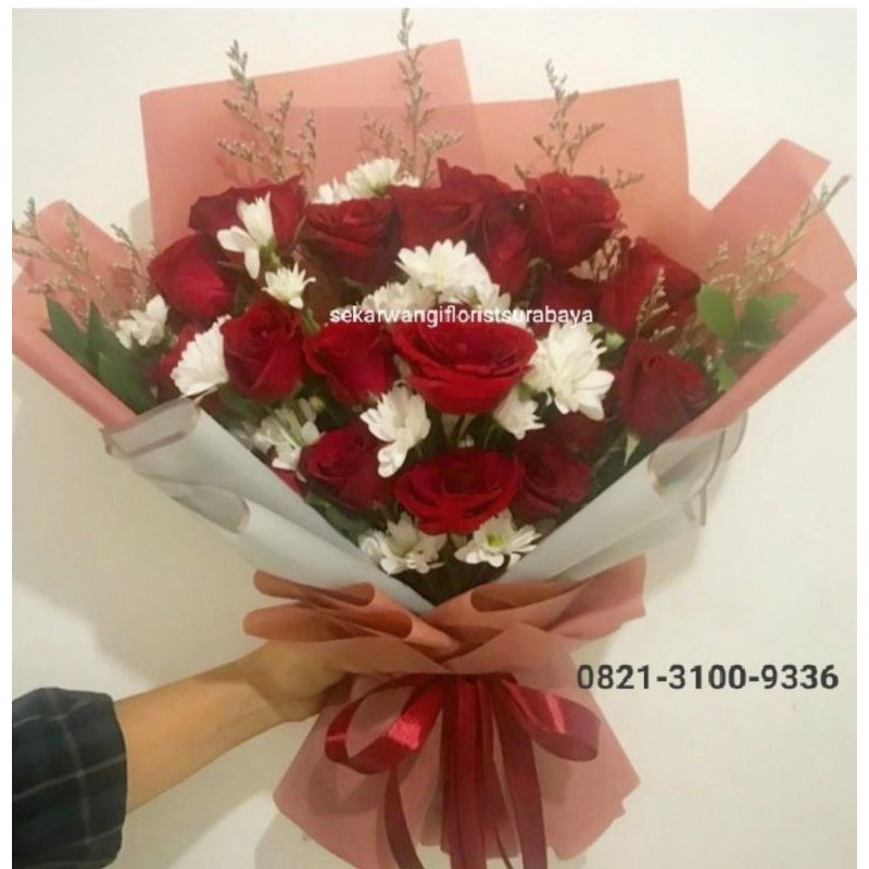buket bunga mawar asli surabaya / bunga ulang tahun / toko bunga surabaya