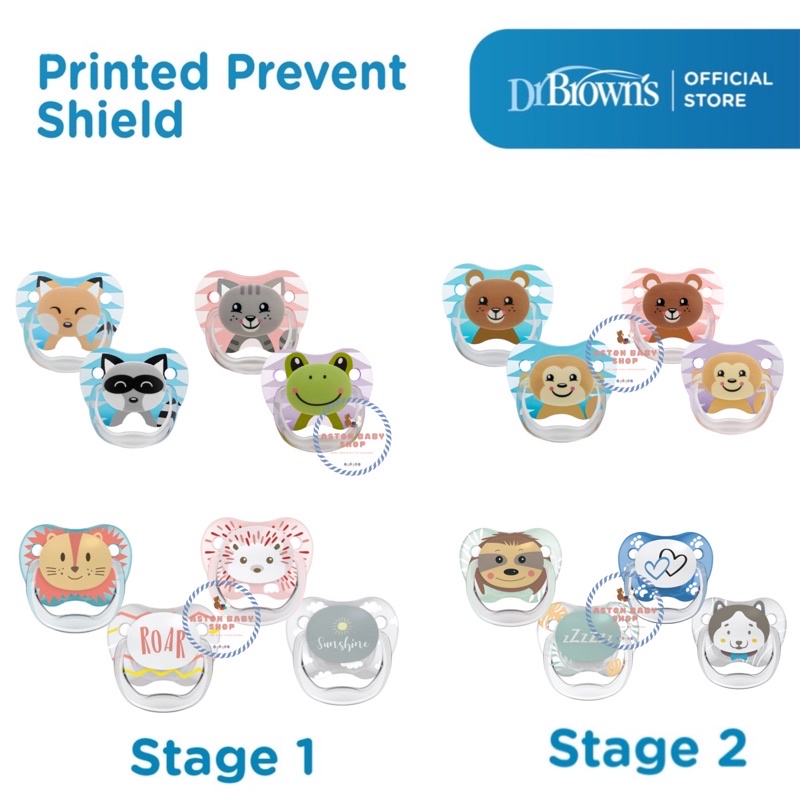 Dr Brown Prevent Shield Pacifier Stage 1 &amp; 2 Kompeng Empeng Dr Brown