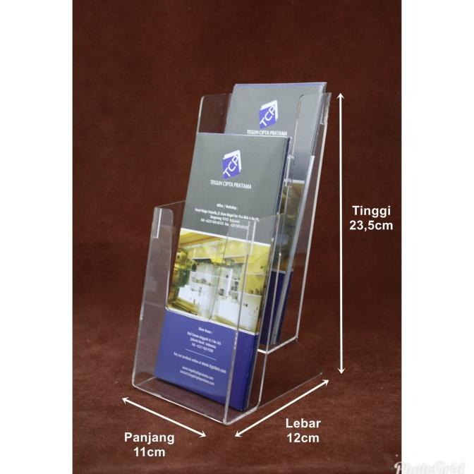 

Office & Stationery | Document Organizer | Acrylic Tempat Display Brosur Ukuran A6 2 Susun | Best Seller