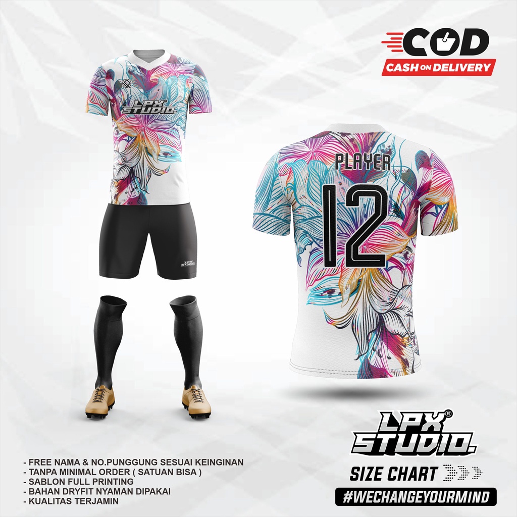 Jersey Futsal Full Printing Custom Rainbow Free Name Set