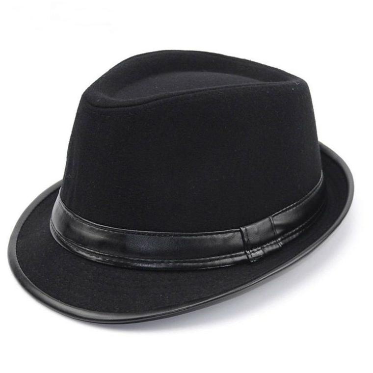 [PHL.15Jl22ˣ] Topi fedora kulit domba asli pria/topi laken pria/topi tompi/100% ori