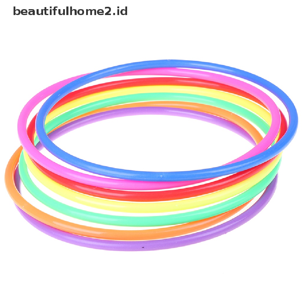 (Beautifulhome2) Buku Literatur Bahasa MandarinId 5pcs / Set Mainan Ring Toss Plastik 18cm Warna-Warni Untuk Edukasi Anak