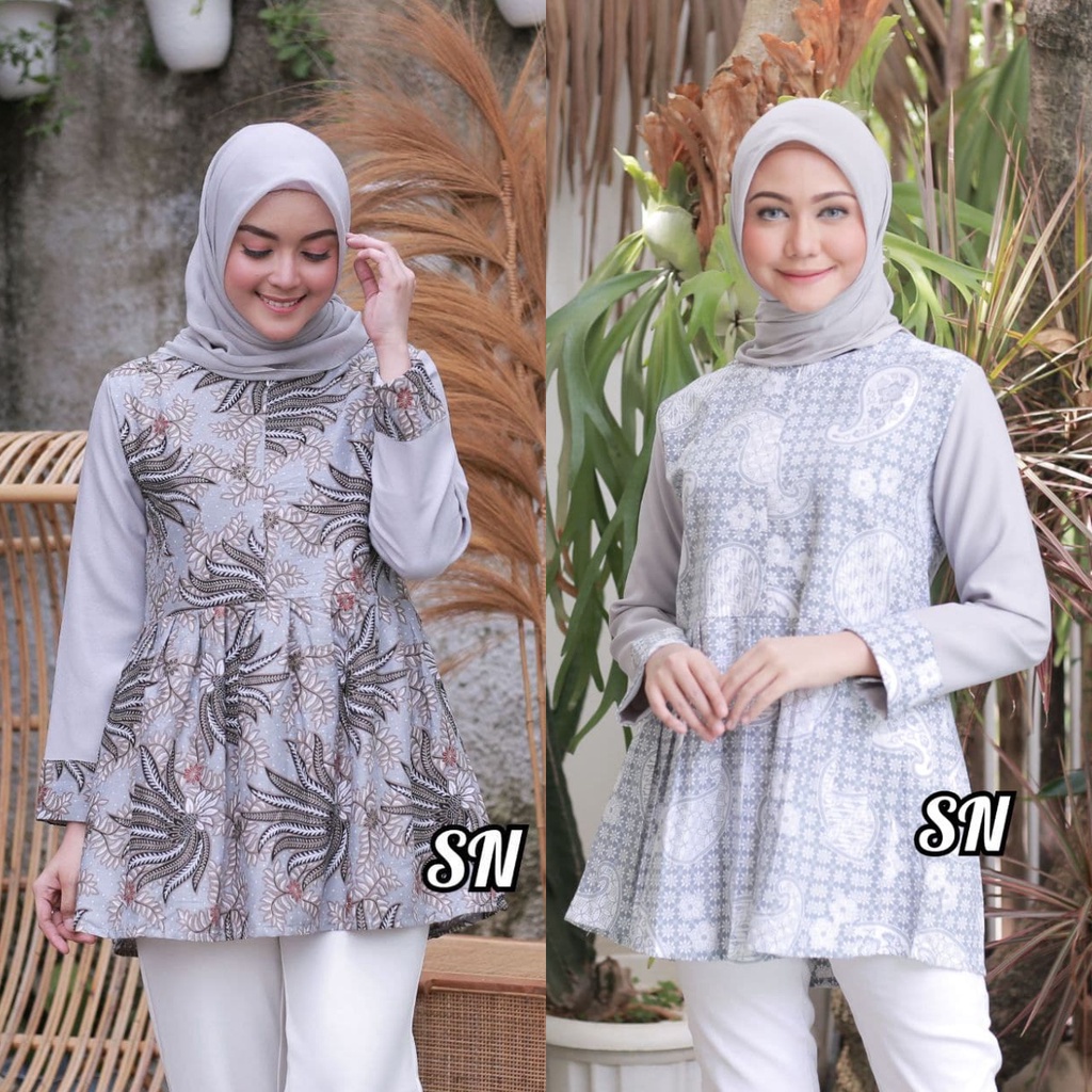 Batik Wanita Lengan Panjang Modern Premium Baju Batik Wanita Kerja Lengan Panjang