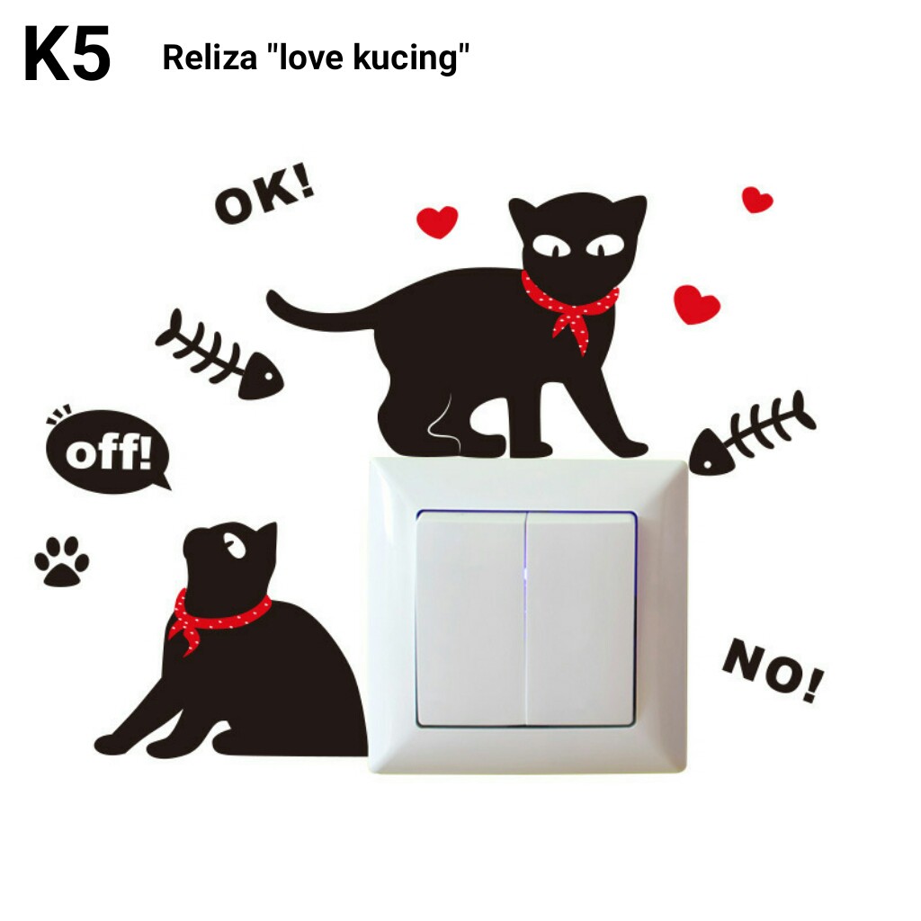 RELIZA WALL STICKER / STIKER DINDING SAKLAR DAPUR KITCHEN OWL DAN KUCING