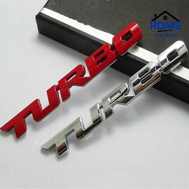 Emblem Mobil Huruf Turbo Bahan Metal