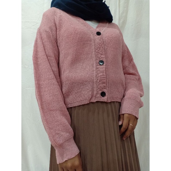 Olivia Cardy Crop / Eireen Crop Cardy / REAL PICT !!!-dusty