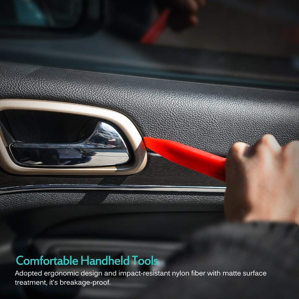 G8ICartr Set Alat Reparasi Dashboard Audio Mobil Trim Pliers Removal Tool 19 In 1 - So9001 - Red Or-i