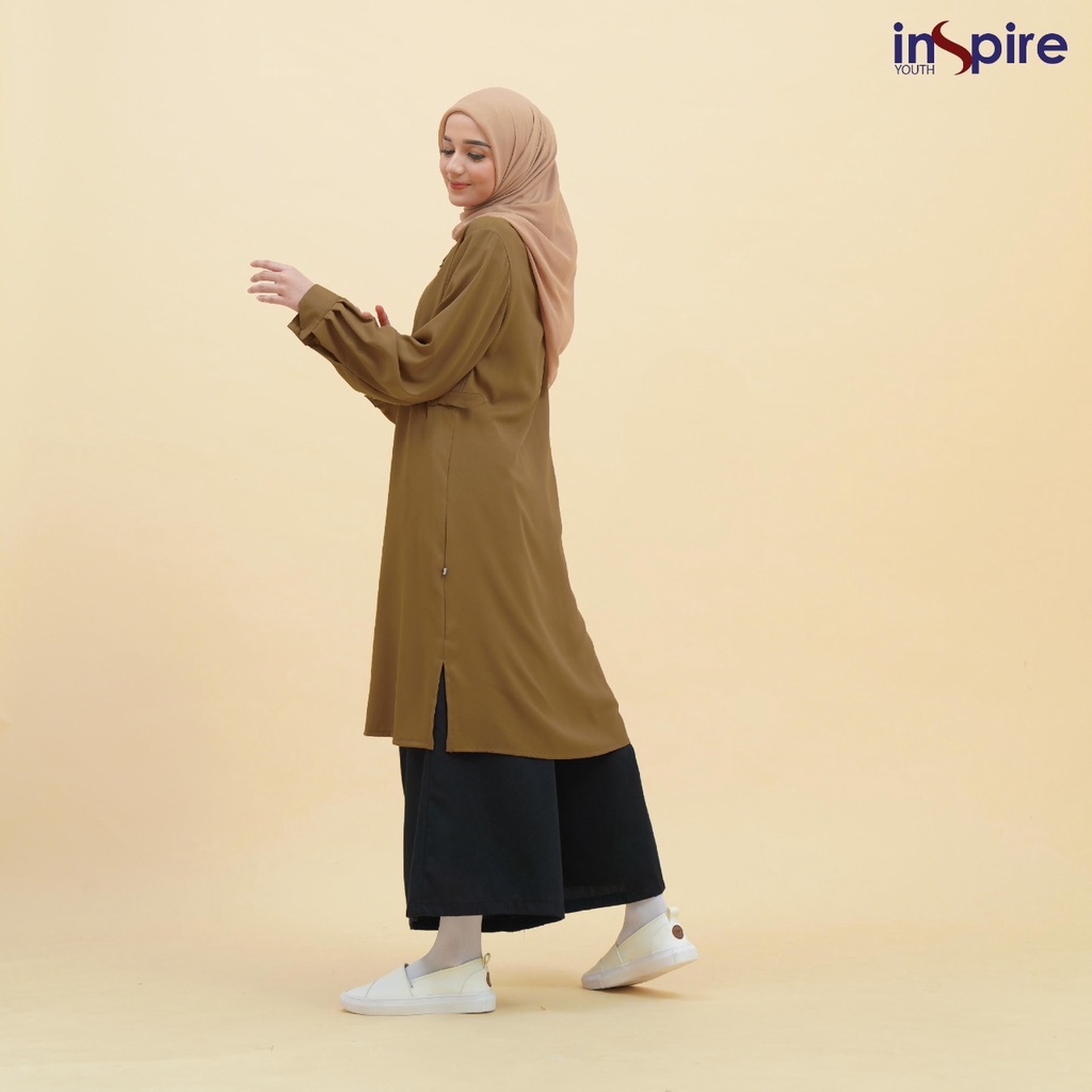 Inspire ITU 42 Atasan Tunik Wanita Muslimah Bahan Crezia Crepe Tunik Polos Panjang Casual Outfit