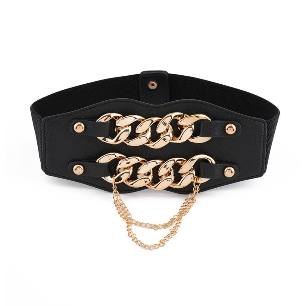 Ikat Ban Pinggang Wanita Obi JUMBO CHAINS ELASTIS CORSET Korea Fashion Gasper Sabuk Karet Cewe Womens Belt Wanita