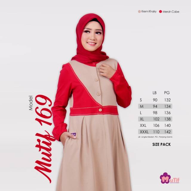 Gamis Original MUTIF 169 Free Masker Mutif