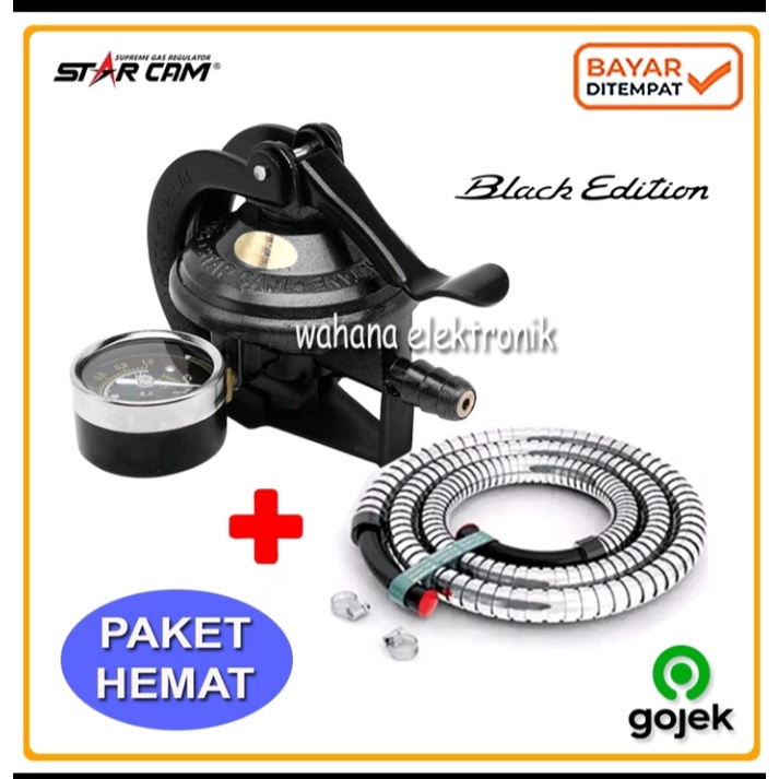 Paket selang regulator kompor gas star cam 23