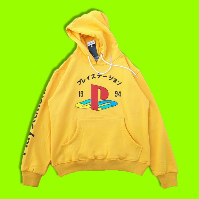 yellow playstation hoodie