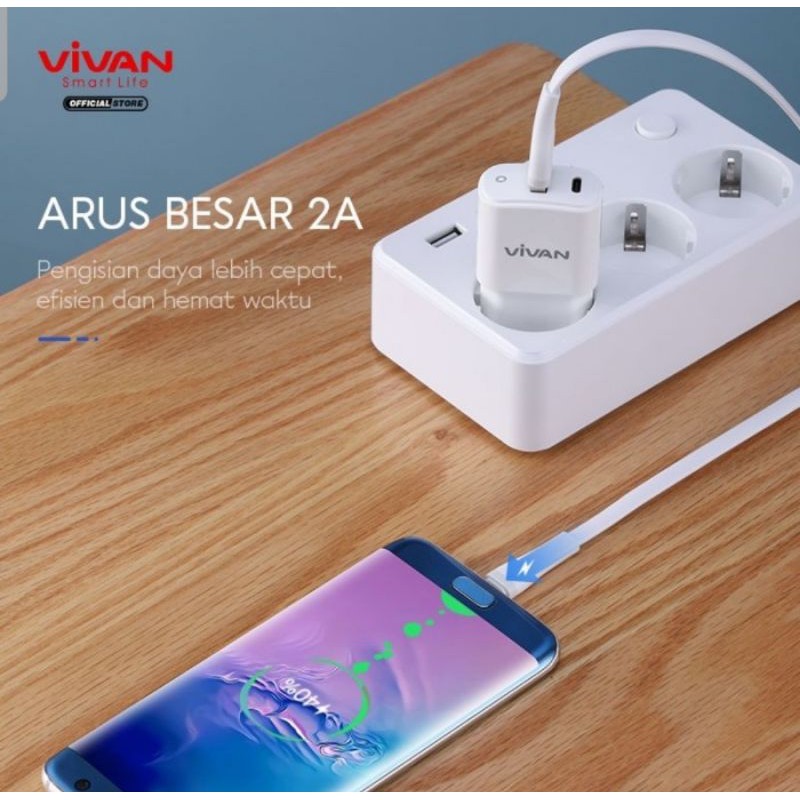 Kabel Data Android VIVAN SM100- 100cm putih