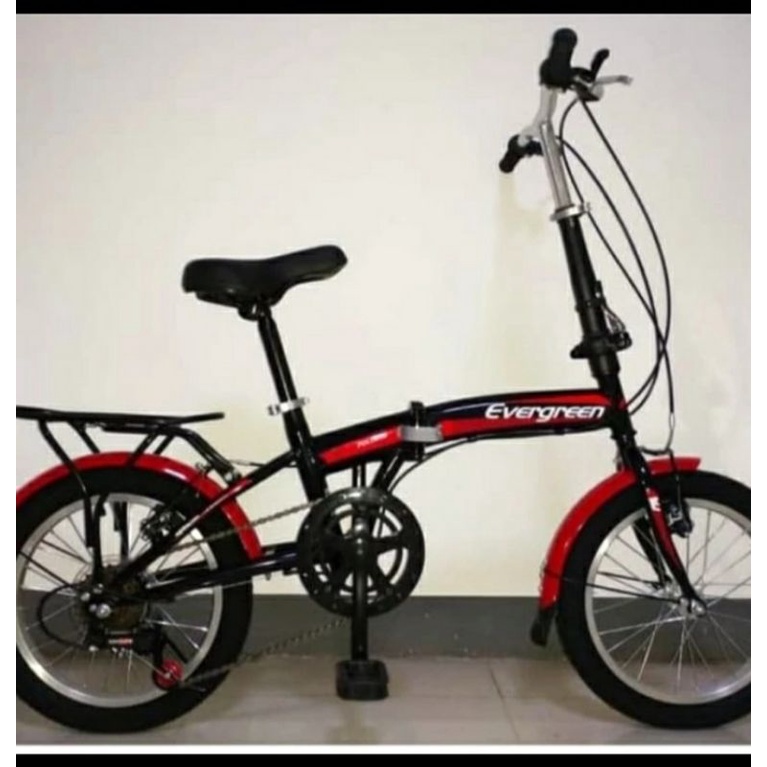 sepeda lipat 16 inch evergreen single speed