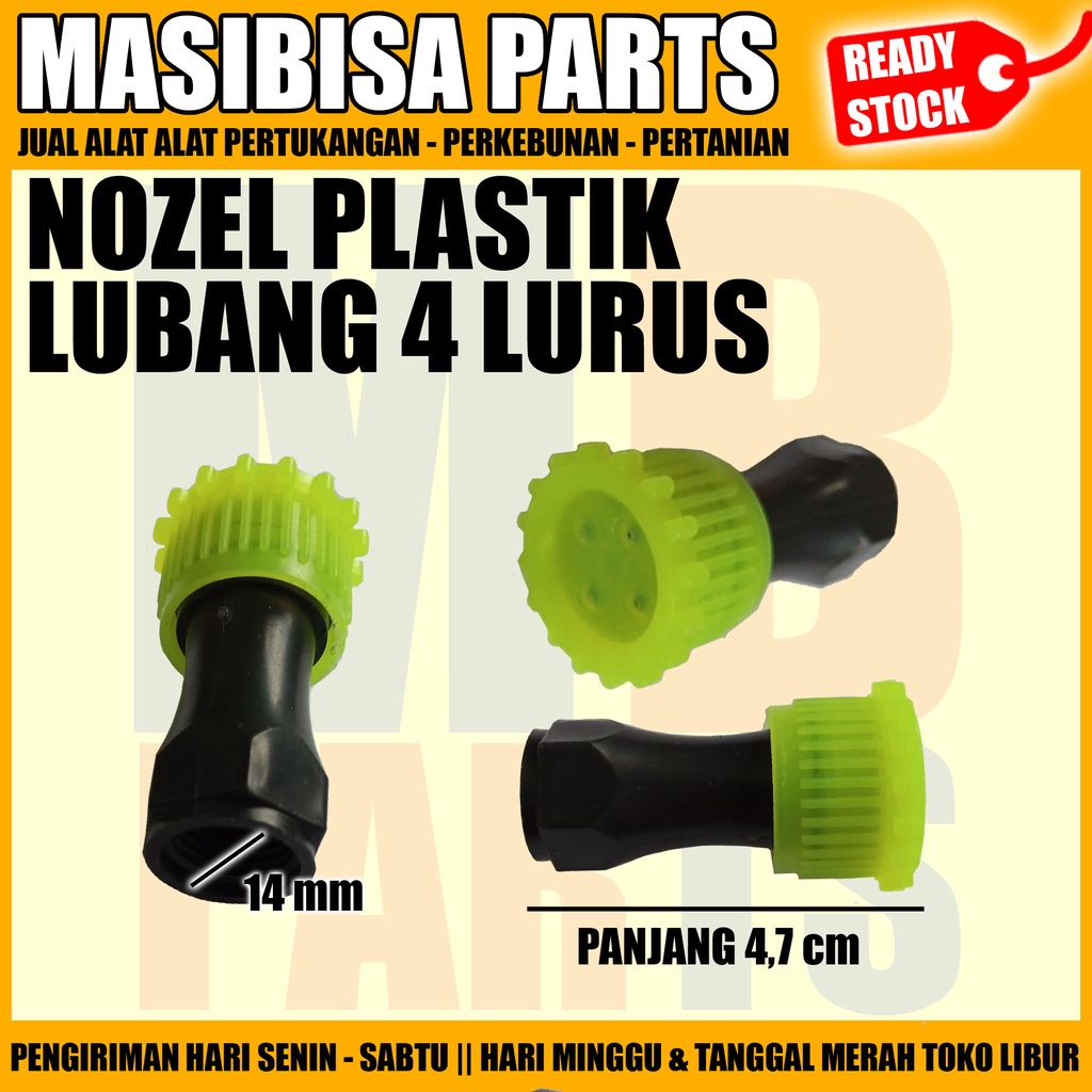 Spuyer / Nozzle Plastik Lubang 4 Lurus