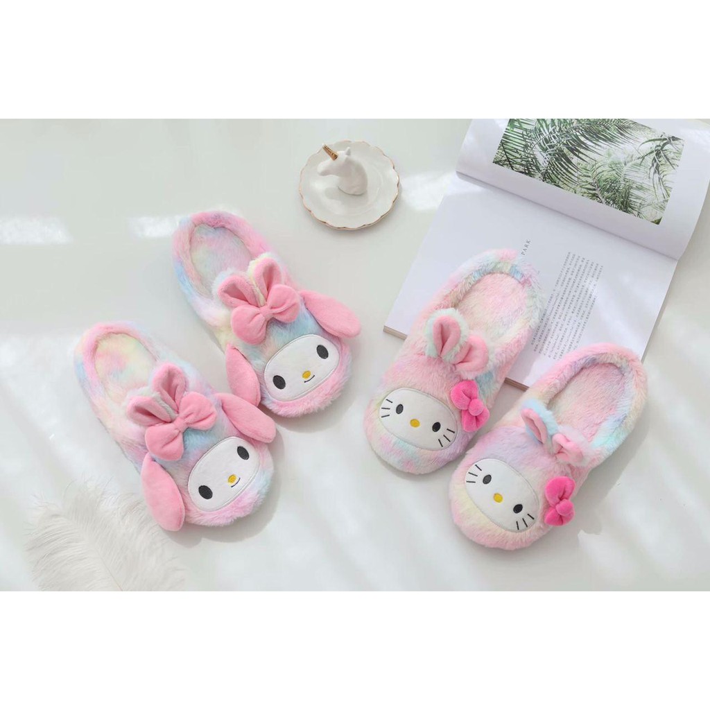 SANDAL RUMAH HELLO KITTY MELODY KUROMI CINNAMOROLL POMPOM PURIN KUCING ANJING SEPATU