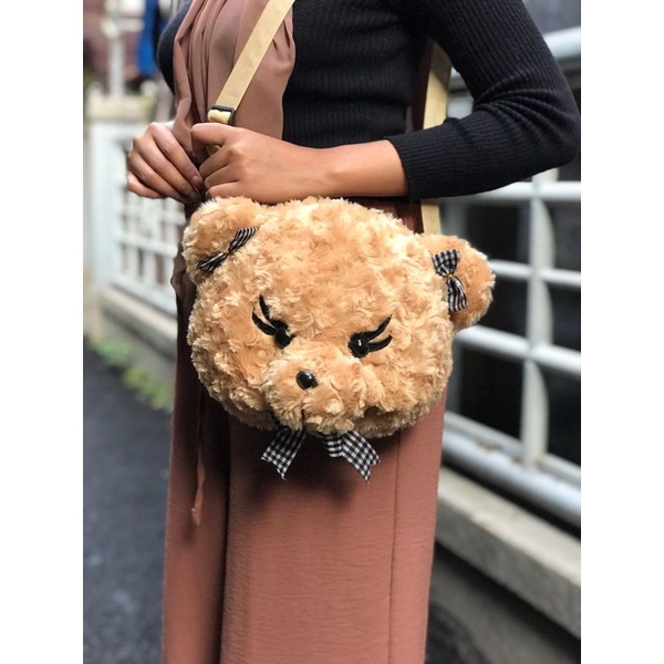 Rully tas selempang teddy bulu mata cetar