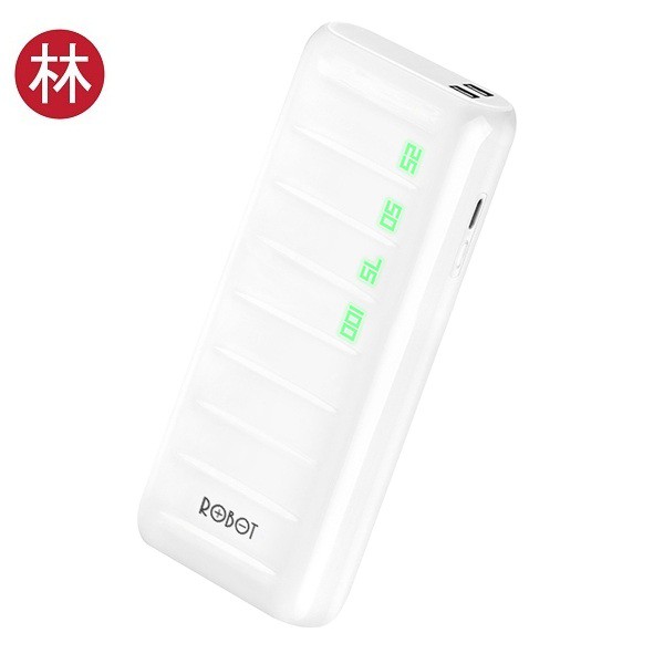 BARU ROBOT RT310 13000MAH 2 USB PORTS POWER BANK WHITE TERBARU