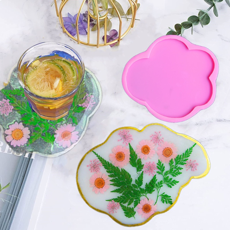 SIY  Irregular Clouds Coaster Mold Glossy Cup Mat Silicone Mould for DIY Jewelry