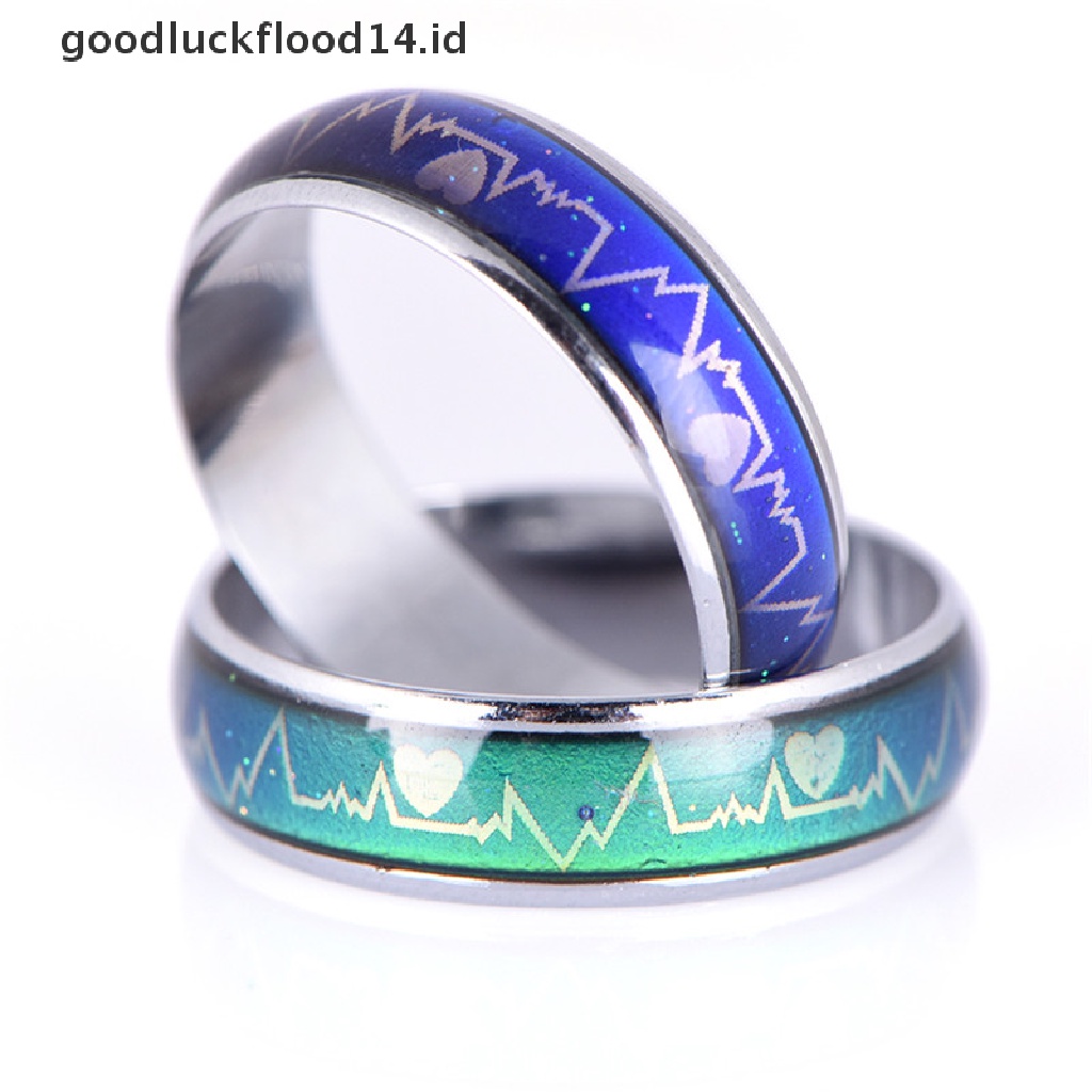 [OOID] Fashion Titanium Steel Mood Rings Temperature Emotion Feeling Engagement Rings ID