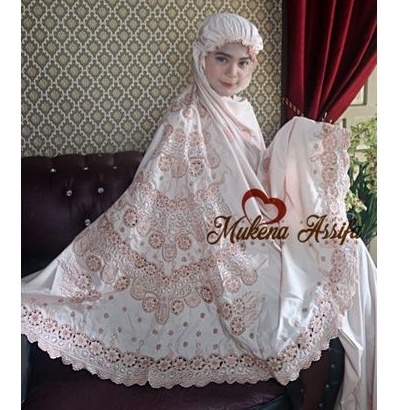 Mukena bordir Mewah FULL BORDIR COKLAT SUSU - MUKENA MAHAR MUKENA SESERAHAN - MUKENA BORDIR MEWAH - 