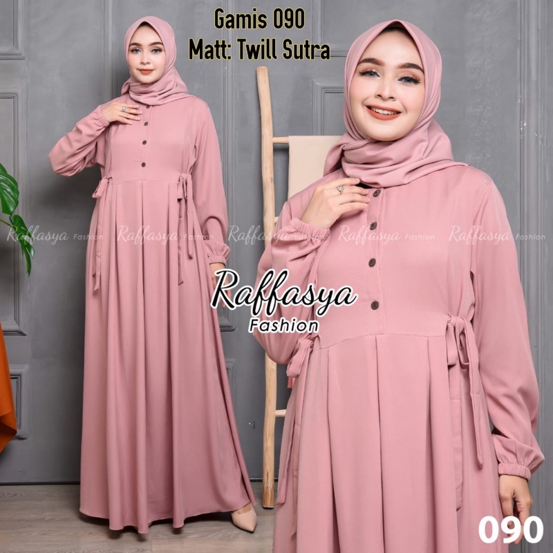 GAMIS POLOS KODE 090 BAHAN TWILL SUTRA PREMIUM IMPORT ORIGINAL RAFFASYA FASHION