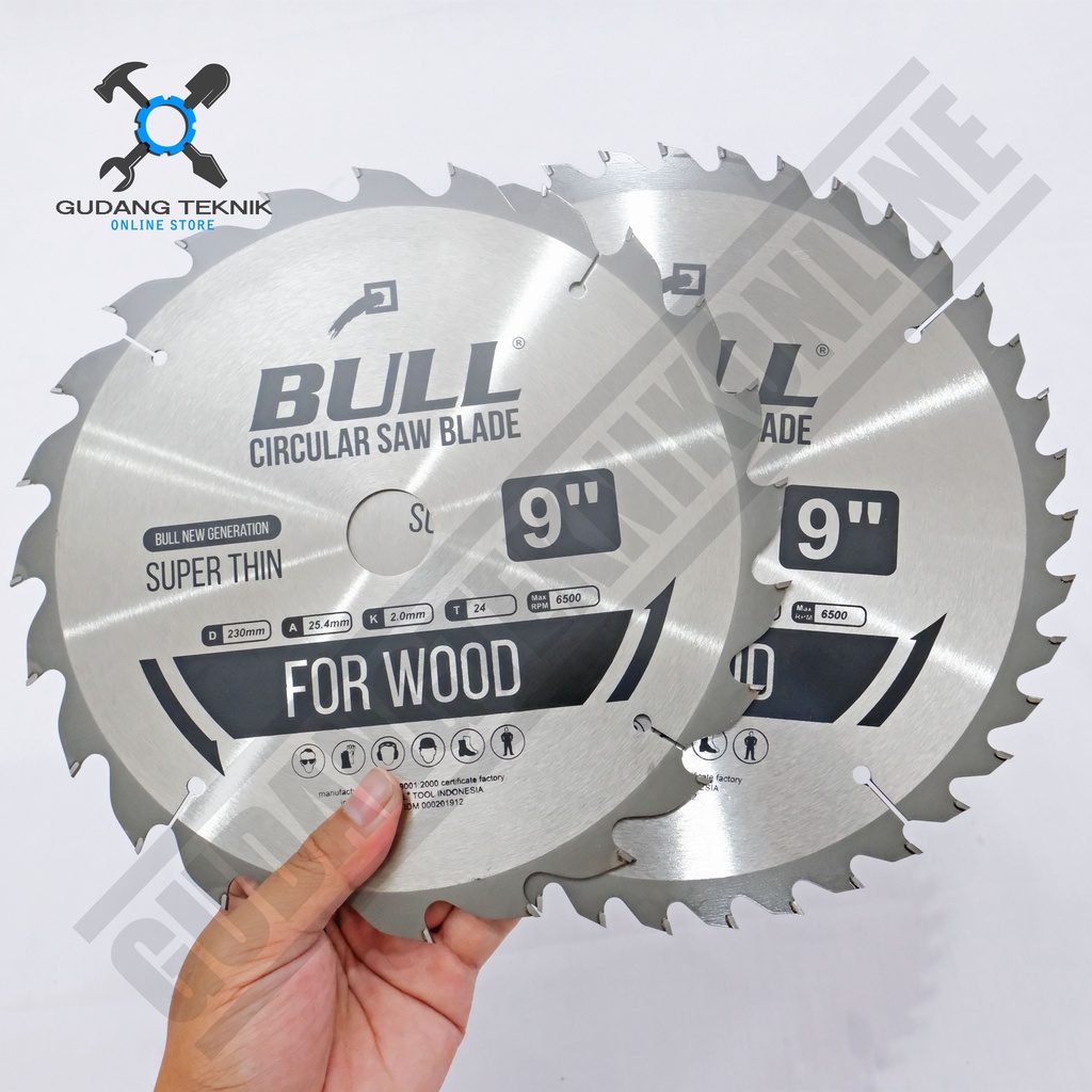 Mata Pisau Kayu Circular Saw BULL 9&quot; 24T 40T - Mata Gergaji Circle 9 Inch 24T 40T - Circular Saw Blade