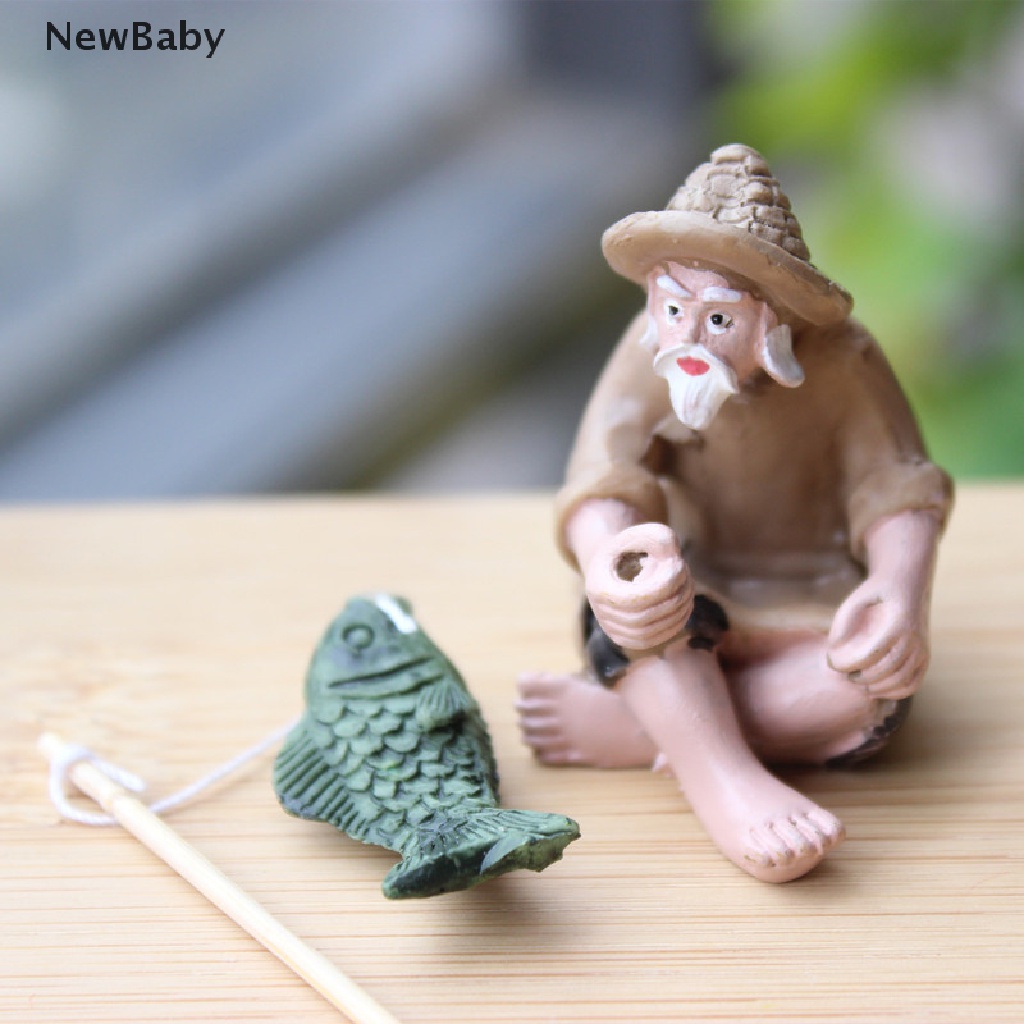 Ornamen Patung Bayi Mancing Bahan Resin Untuk Dekorasi Taman