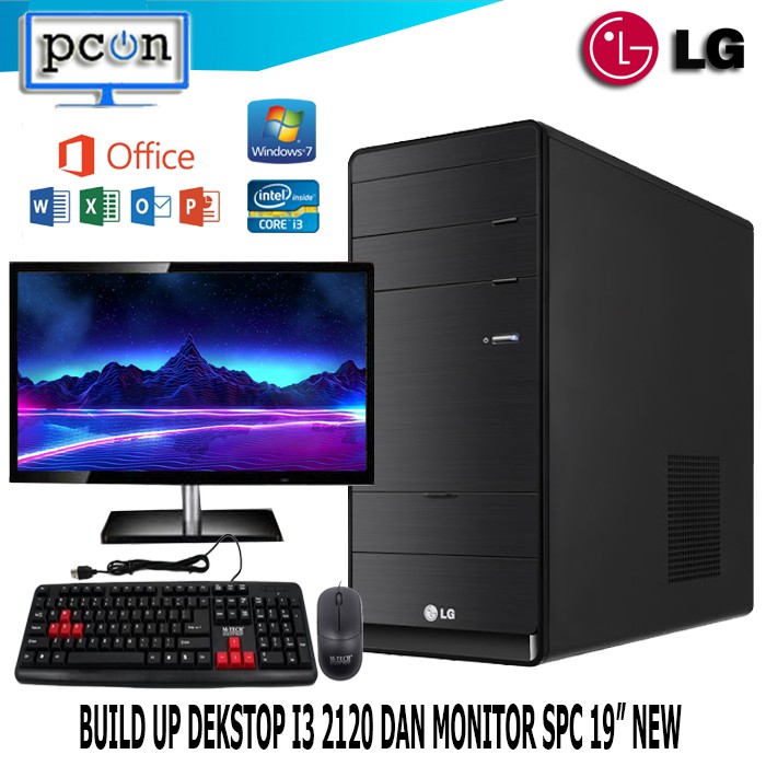 PC BUILD UP DEKSTOP LG DAN MONITOR SPC 19&quot; NEW LENGKAP SIAP PAKAI