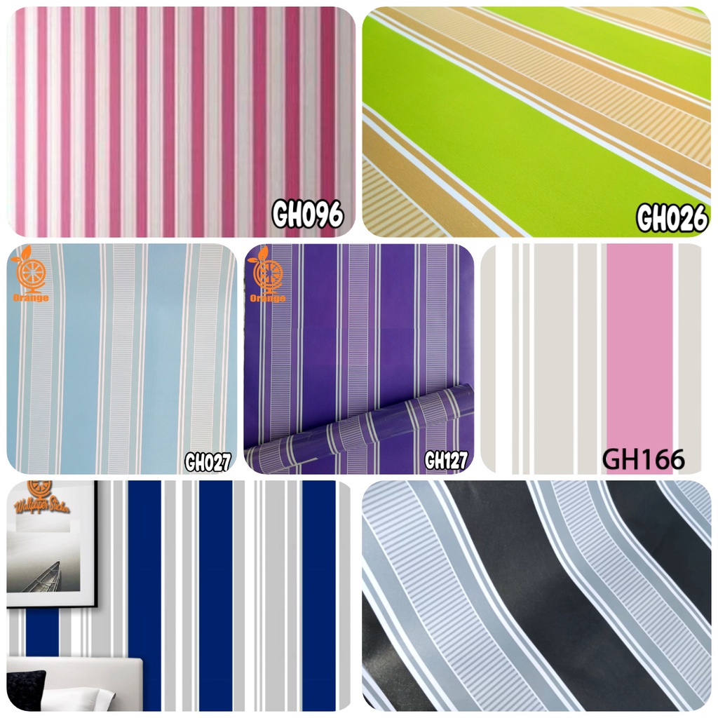 Wallpaper stiker Dinding kamar tidur  wallpaper premium Stiker Hiasan dinding 45cm x 9m GH096 Salur - Unikdekorasi