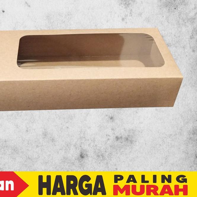 

◊ BOX BROWNIES 30x10x5 CM KRAFT JENDELA LAMINASI DALAM (isi 25 pcs) ➮