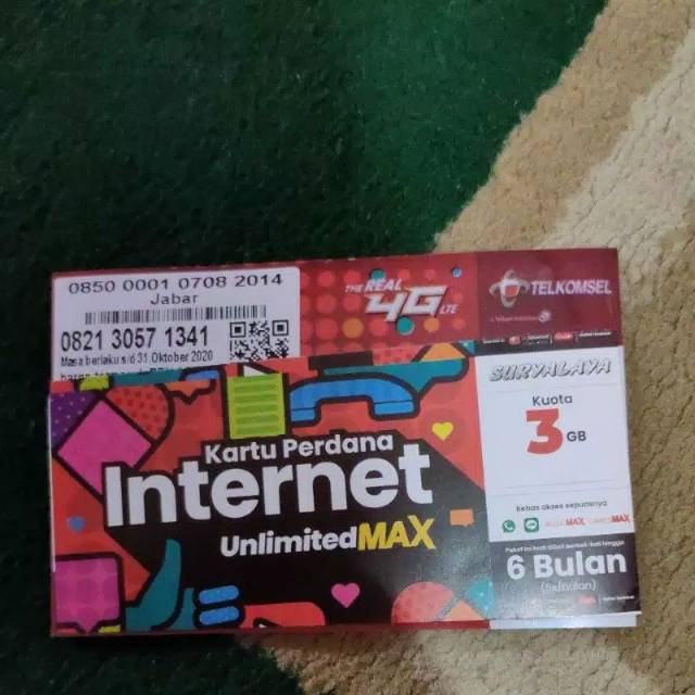 PERDANA TELKOMSEL UNLIMITED MAX 3GB NOMOR CANTIK