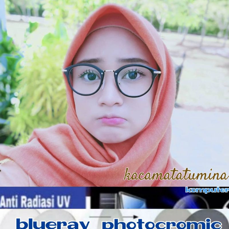 ( Kacamata+lensa Blueray ) Kacamata+Lensa Blueray Photocromic )