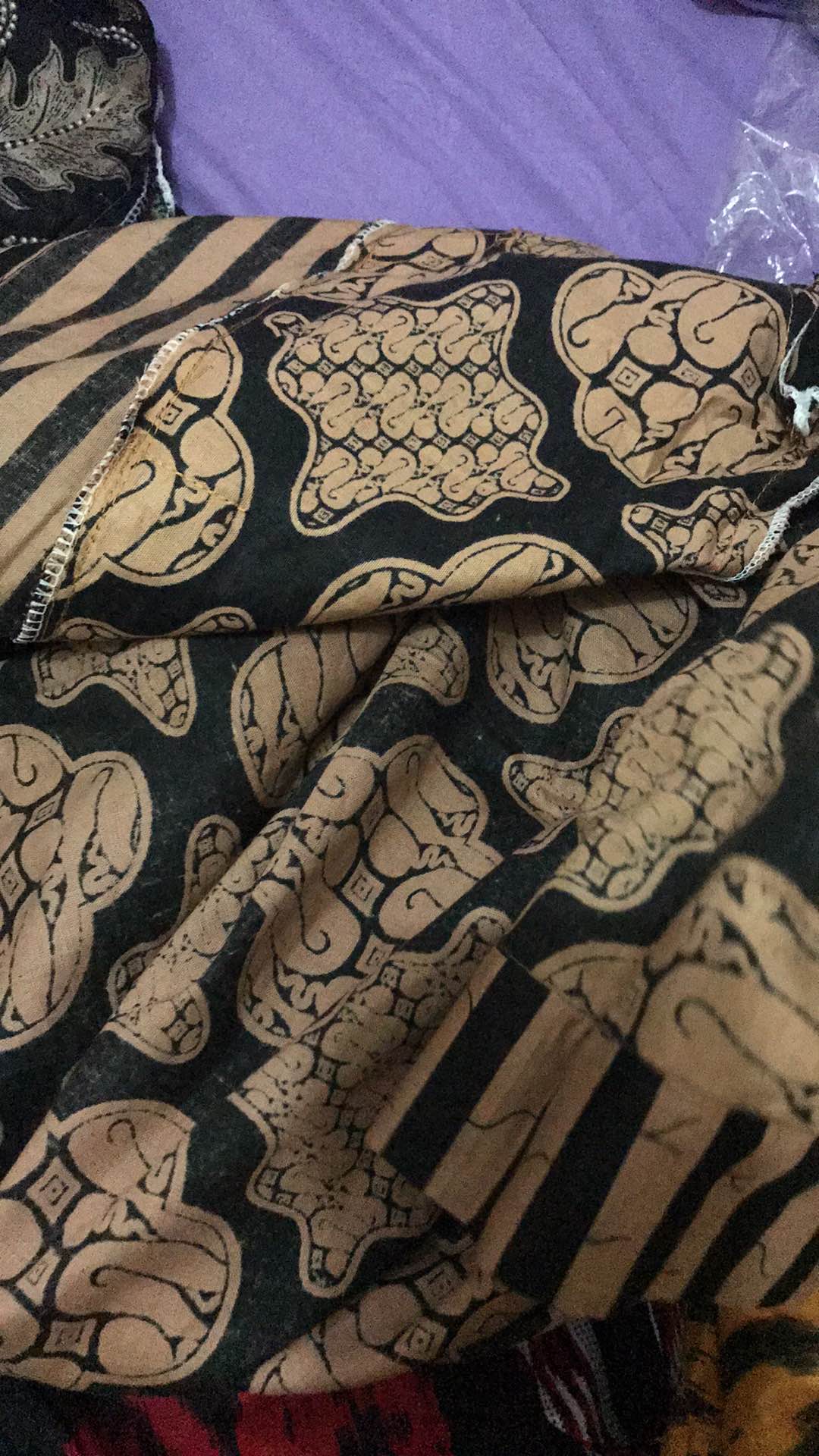 Blus Cardi Lawasan Motif Coklat Kombi Salur Batik Cantik Kekinian Seragam Wanita Premium
