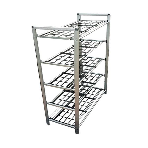 Rack Lemari Rak Sepatu Shoes Organizer Aluminium Plastik Kokoh Jumbo 5 Susun Pria Wanita Mudah