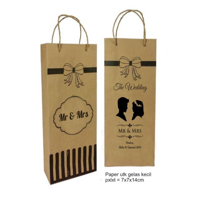 

Paperbag coklat custom desain untuk gelas kecil uk. 7x7x14cm
