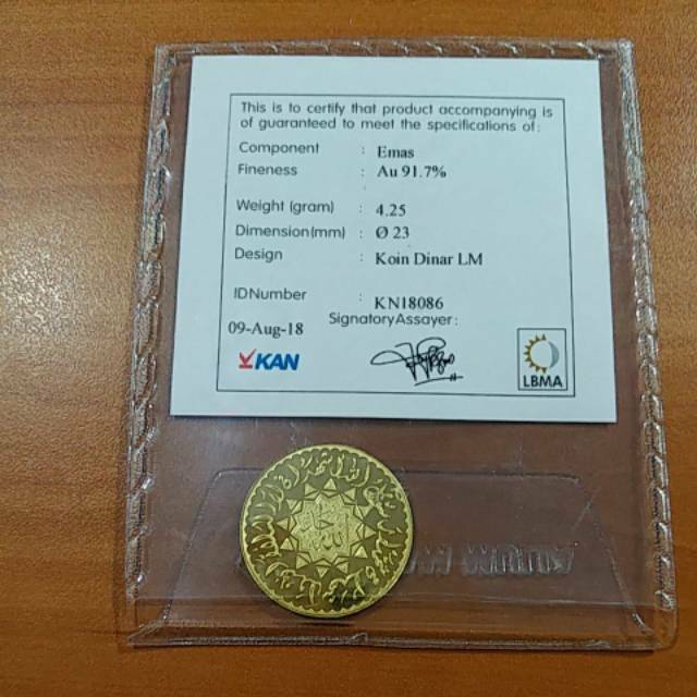 Koin Dinar Antam 1 Dinar 4 25gr Logam Mulia Ek22 Shopee Indonesia