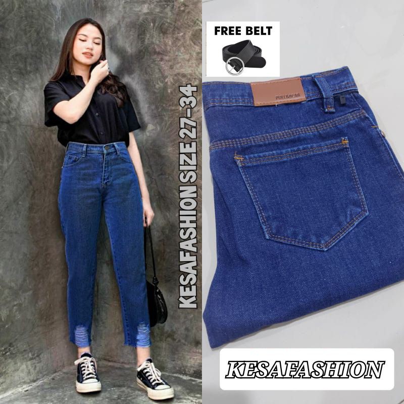 CELANA BOYFRIEND JEANS RIPPED SOBEK WANITA//BOYFRIEND RIPPED/BF SOBEK