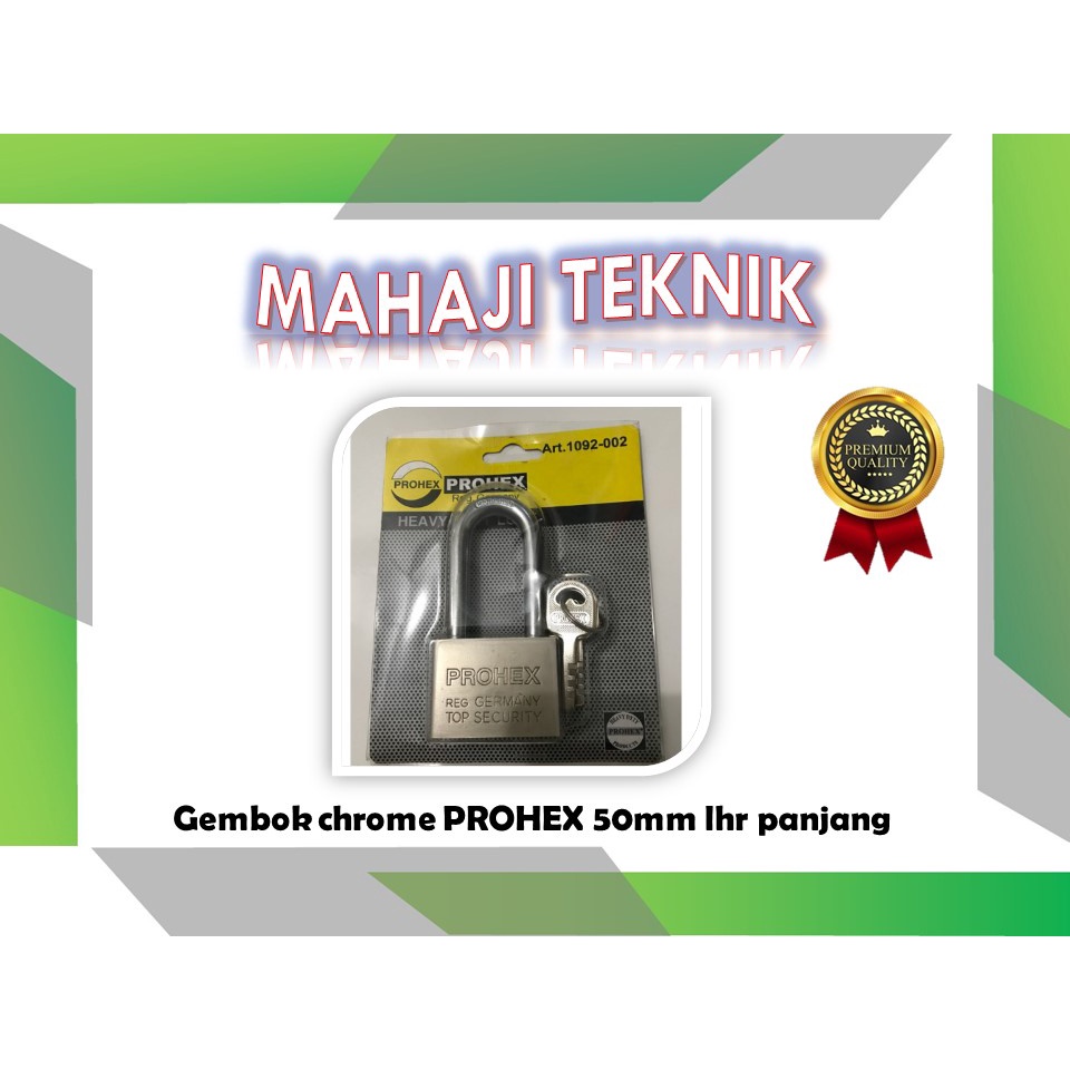 Prohex Kunci Gembok Leher Panjang 50 mm Satin Gembok Putih Chrome Prohex Termurah Berkualitas