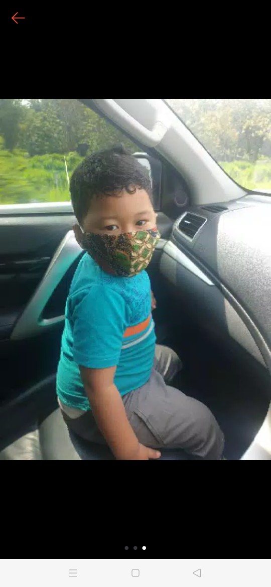 Masker Kain Batik Anak 3 Ply Headloop Dan Earloop