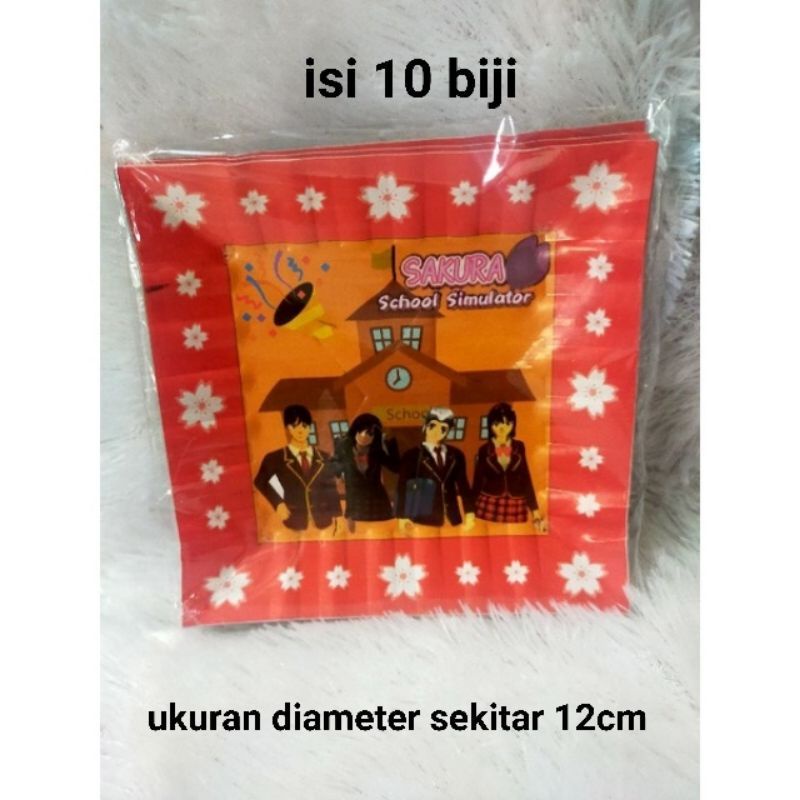 piring kertas kue cake ulang tahun happy birthday hbd ultah karakter sakura school simulator school