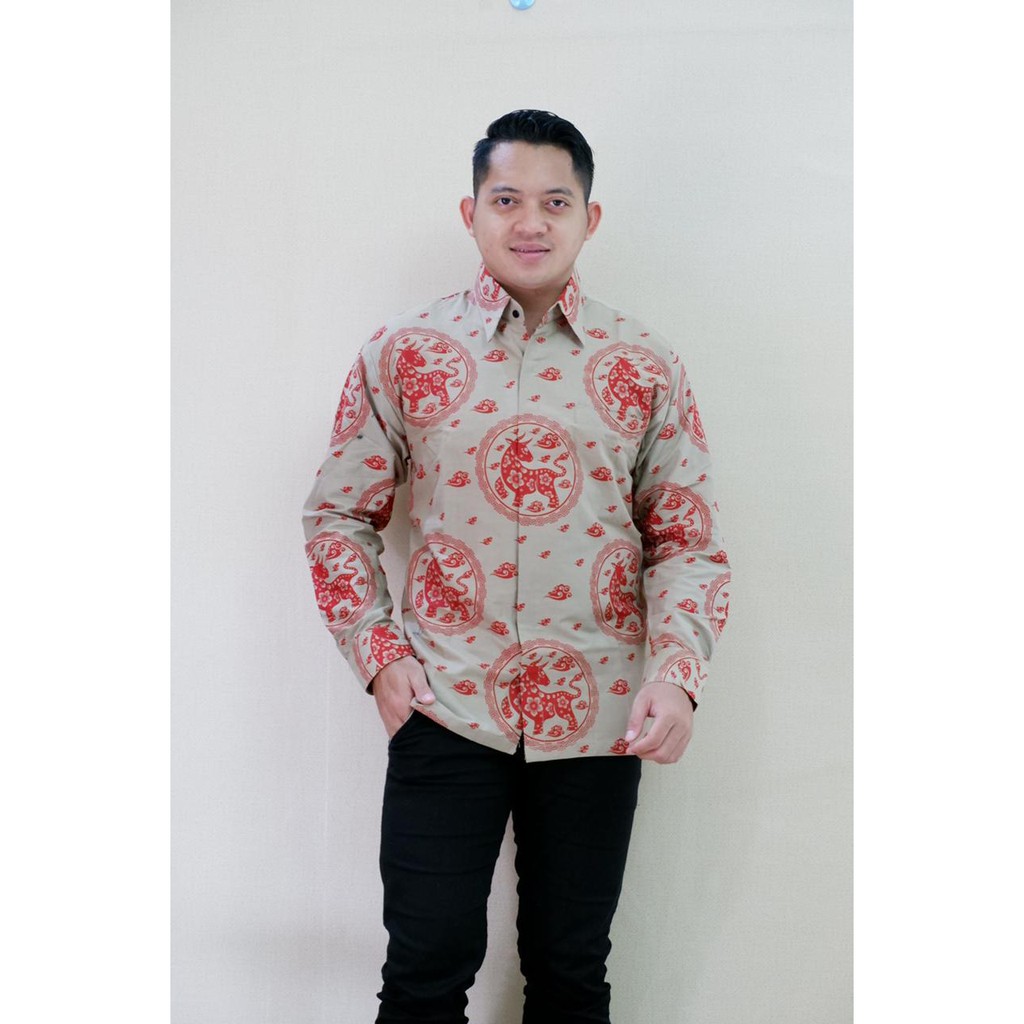 12 MOTIF TERBARU BAJU kemeja batik pria lengan panjang terbaru ORIGINAL  PENDEK modern PREMIUM 16