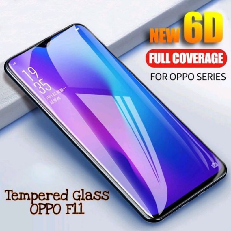 TEMPERED GLASS OPPO F11 FULL COVER KUALITAS PREMIUM 9H ANTI GORES/TEMPER GLASS/TG