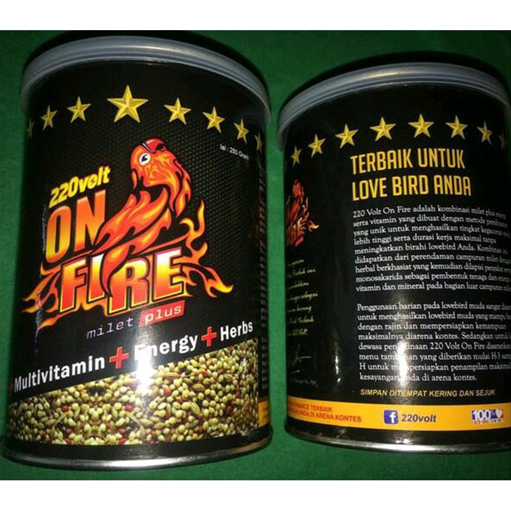 Dijual ON FIRE 220 Volt Pakan Burung Lovebird Berkualitas