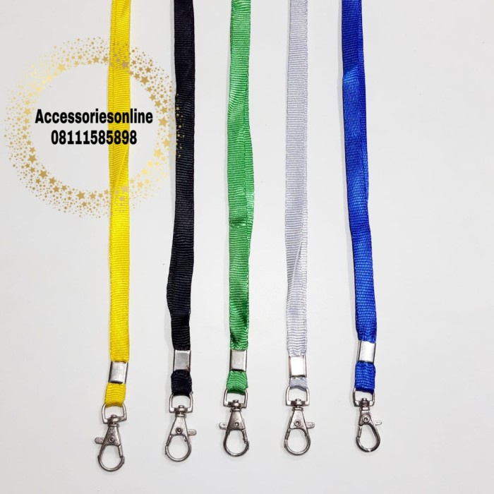 

Hadir Tali Id Gantungan Lanyard 1Cm Kilat Polos Model Cantelan Per 100 Pc Diskon