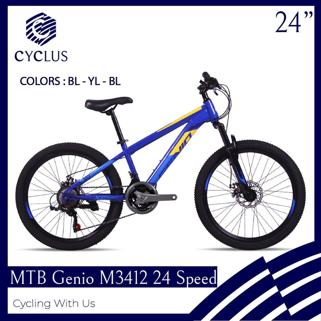 INSTAN - Sepeda Gunung MTB Genio M3412 New 24 Speed 24 Inch