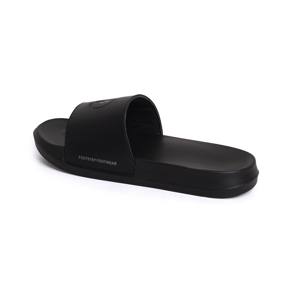 CURVA GREY ORIGINAL x FOOTSTEP Sandal Casual Hitam Pria Sendal Slide Jalan Santai Harian Slippers Hangout Main Lebaran Slop Selop Karet Anti Slip Premium Slip On Remaja Dewasa Flip Flop Kerja Formal Sport Fashion Footwear Keren Terbaru Kekinian Branded