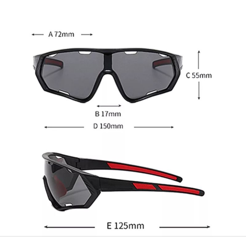 Kacamata Sport Night Vision Kacamata Lensa Bening Kacamata Riding Sepeda Gowes Sunglasses Cycling 9330