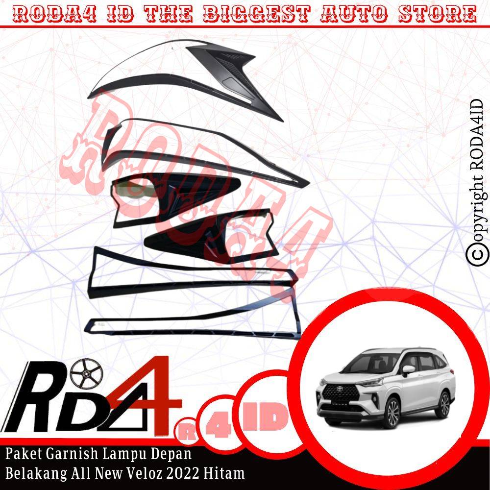 Garnish Lampu Depan Belakang All New Avanza Xenia Veloz 2022 Hitam
