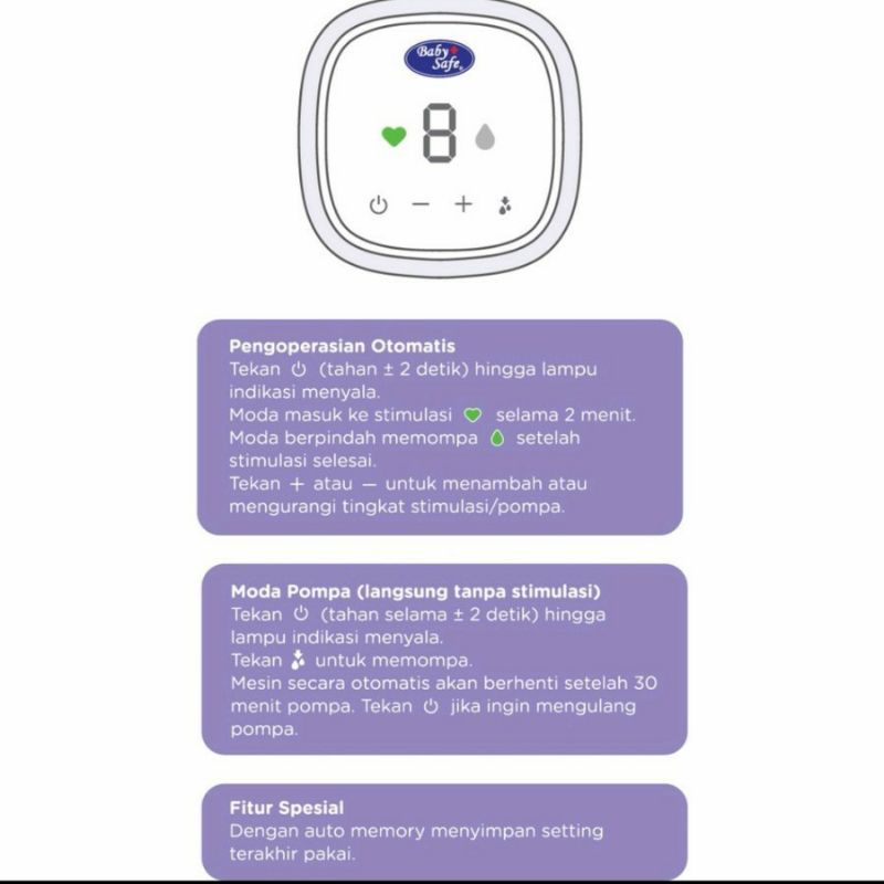 Breastpump electric baby safe - pompa asi elektrik